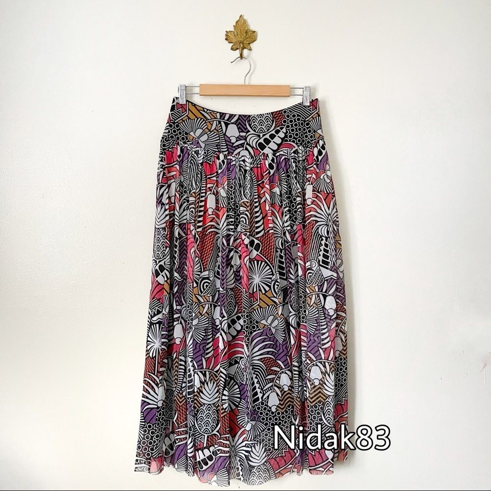 Farm Rio Anthropologie Tropical Mesh Maxi Skirt Medium